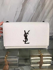 YSL MONOGRAM KATE IN GRAIN DE POUDRE EMBOSSED White 5012 24cm  - 5