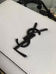 YSL MONOGRAM KATE IN GRAIN DE POUDRE EMBOSSED White 5012 24cm  - 2