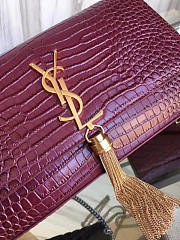 YSL MONOGRAM KATE Gold Tassel in Embossed Crocodile Shiny 5042 24cm - 3