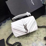 YSL Quilted MONOGRAM College White Hardware Metal 5069 18cm - 1