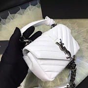 YSL Quilted MONOGRAM College White Hardware Metal 5069 18cm - 5