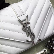 YSL Quilted MONOGRAM College White Hardware Metal 5069 18cm - 3