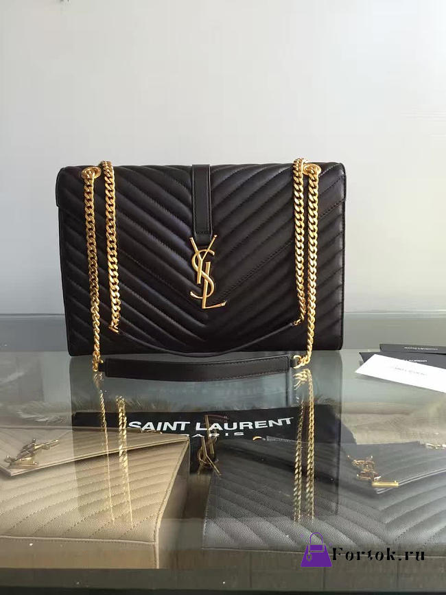 YSL MONOGRAM College Gold Hardware Black 5078 31cm - 1