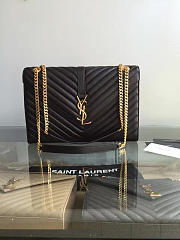 YSL MONOGRAM College Gold Hardware Black 5078 31cm - 1