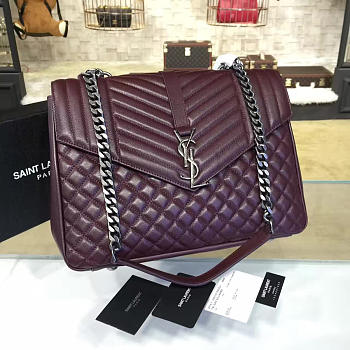 YSL ENVELOP Satchel Large Red Wine 5129 36cm