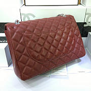 CHANEL Caviar Leather Flap Bag Gold / Silver Maroon Red 33cm  - 2