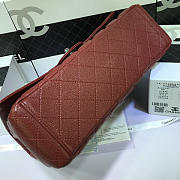 CHANEL Caviar Leather Flap Bag Gold / Silver Maroon Red 33cm  - 3