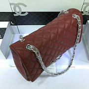 CHANEL Caviar Leather Flap Bag Gold / Silver Maroon Red 33cm  - 4