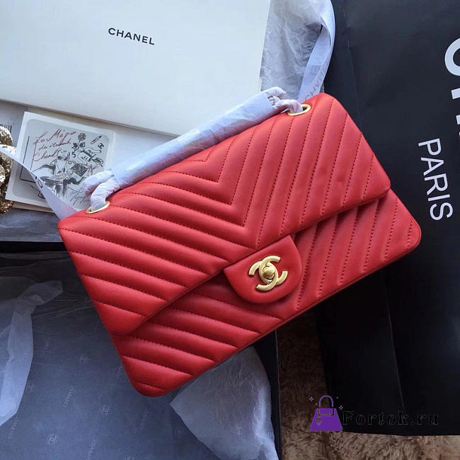 Chanel Classic Handbag Red - 1