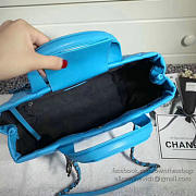 Chanel Caviar Quilted Lambskin Shopping Tote Bag Blue 260301 30cm - 3