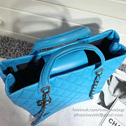 Chanel Caviar Quilted Lambskin Shopping Tote Bag Blue 260301 30cm - 4