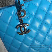 Chanel Caviar Quilted Lambskin Shopping Tote Bag Blue 260301 30cm - 6