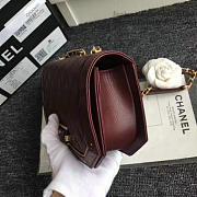 Chanel Lambskin and Calfskin Flap Bag Burgundy A91836 21cm - 4
