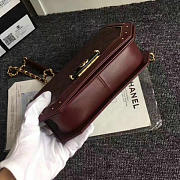 Chanel Lambskin and Calfskin Flap Bag Burgundy A91836 21cm - 3