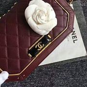 Chanel Lambskin and Calfskin Flap Bag Burgundy A91836 21cm - 2