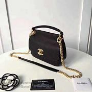 Chanel Grained Calfskin Mini Top Handle Flap Bag Black A93756 VS09826 - 4