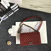 Chanel Quilted Caviar Medium Boy Bag Burgundy 180301 25cm - 4