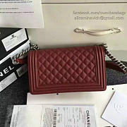 Chanel Quilted Caviar Medium Boy Bag Burgundy 180301 25cm - 6
