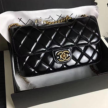 Chanel Oil Wax Leather Perfect Edge Gold Black A14041 26.5cm