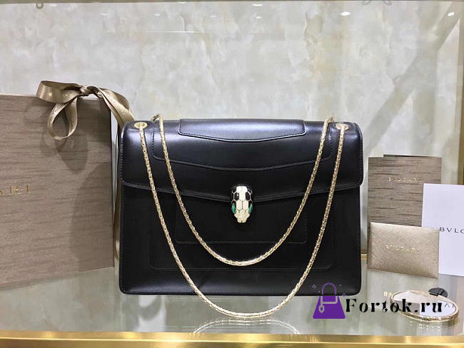 Bvlgari Serpenti Forever Calf Leather Flap Cover Shoulder Bag 35106 - 1
