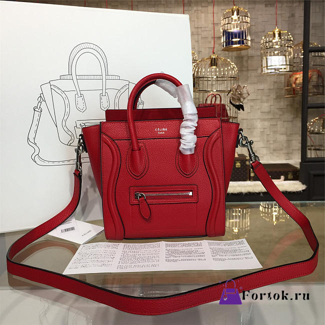 Celine Leather Nano Luggage Z986 20cm  - 1