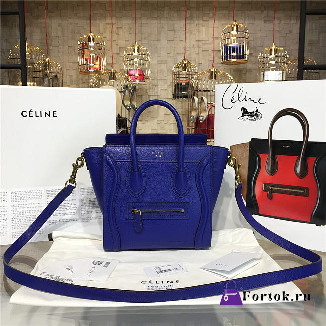 Celine Nano Luggage  Leather Shoulder Bag Z1026 20cm - 1