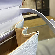 Delvaux MM Brillant Satchel Crocodile Embossed  Leather White 1465 28cm  - 3