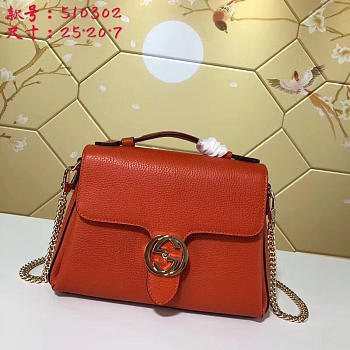 Gucci GG Flap Shoulder Bag On Chain Orange 5103032 25cm