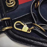 GUCCI RE(BELLE) SUEDE MEDIUM TOP HANDLE BAG ‎516459 NAVY BLUE 39cm - 4