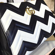 Gucci GG Marmont Matelassé Tote Black and White Leather 2235 35cm - 2