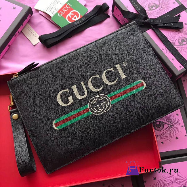 Gucci GG Leather Clutch Bag Z05 30cm  - 1
