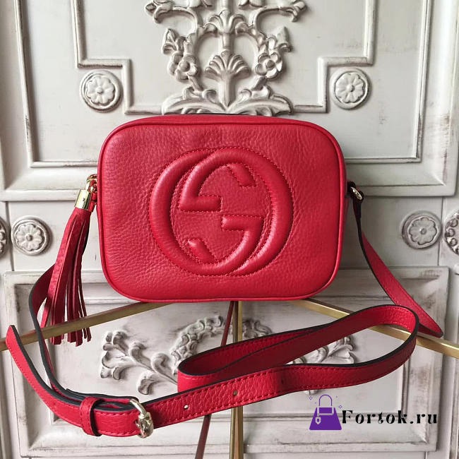 Gucci Soho Disco Leather Bag Red Z2598 21cm  - 1