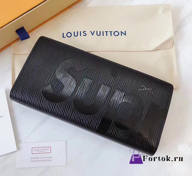 Louis Vuitton Supreme Wallet Black 3798 19cm - 1