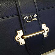 Prada Cahier Leather Shoulder Bag Black 4270 - 5