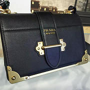 Prada Cahier Leather Shoulder Bag Black 4270 - 6