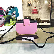 Prada Cahier Leather Shoulder Bag Meteor Pink 4276 - 4