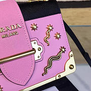Prada Cahier Leather Shoulder Bag Meteor Pink 4276 - 5