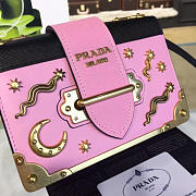 Prada Cahier Leather Shoulder Bag Meteor Pink 4276 - 6