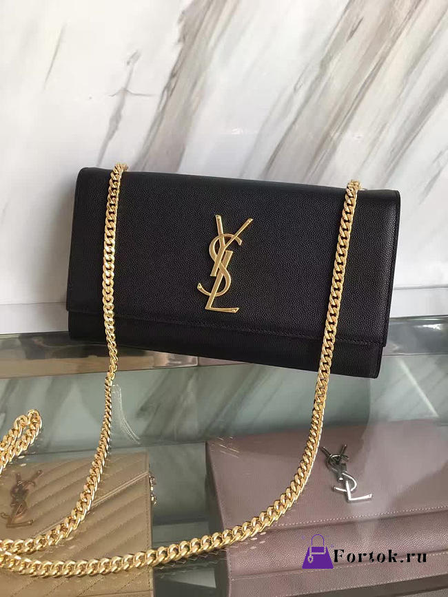 YSL MONOGRAM KATE GRAIN DE POUDRE EMBOSSED Black 4742 24cm  - 1