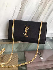 YSL MONOGRAM KATE GRAIN DE POUDRE EMBOSSED Black 4742 24cm  - 1