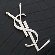 YSL MONOGRAM KATE CROCODILE EMBOSSED SHINY Black 4752 24cm  - 3