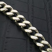 YSL MONOGRAM KATE CROCODILE EMBOSSED SHINY Black 4752 24cm  - 2