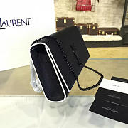YSL MONOGRAM KATE EMBOSSED CROCODILE SHINY Full Black 4754 24cm  - 5