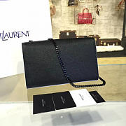 YSL MONOGRAM KATE EMBOSSED CROCODILE SHINY Full Black 4754 24cm  - 4