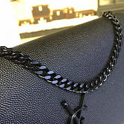 YSL MONOGRAM KATE EMBOSSED CROCODILE SHINY Full Black 4754 24cm  - 2
