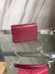 YSL SUNSET Chain Wallet Crocodile Embossed Shiny 4867 17cm  - 3