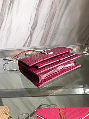 YSL SUNSET Chain Wallet Crocodile Embossed Shiny 4867 17cm  - 2