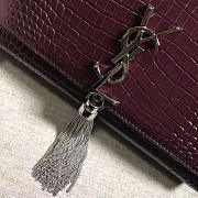 YSL MONOGRAM KATE Silver Tassel Crocodile Leather 4965 24cm  - 4