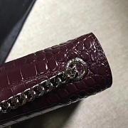 YSL MONOGRAM KATE Silver Tassel Crocodile Leather 4965 24cm  - 2