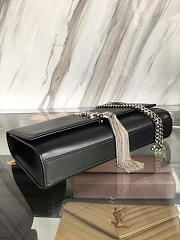 YSL Medium KATE Silver Tassel in Black Leather 5047 24cm - 3
